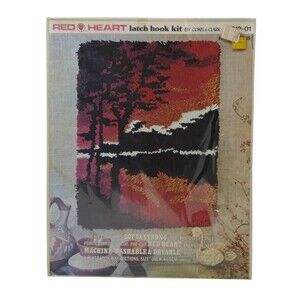 Red Heart Latch Hook Kit by Coats & Clark ~ 20"x27" Reflections #6612-01 SEALED